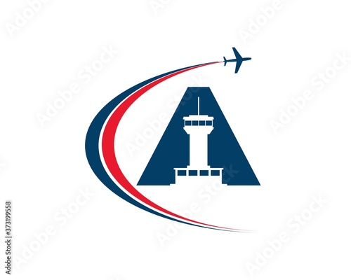 Airport with swoosh and A letter initial