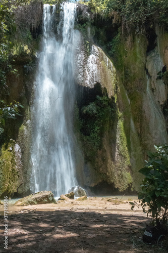 waterfalls and rocks