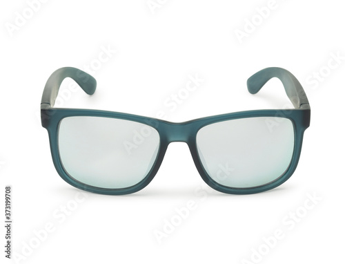 Blue sunglasses isolated on white background with clipping path.
