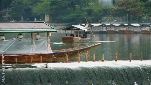 boat in a river - Kyoto