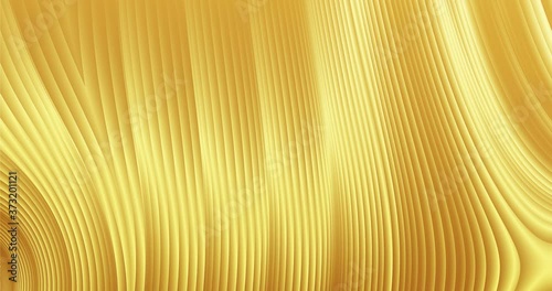 4k 3D animation of rows of colorful yellow stripes. Geometry pattern motion background. 3D - rendering