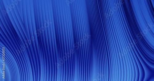 4k 3D animation of rows of colorful blue stripes. Geometry pattern motion background. 3D - rendering