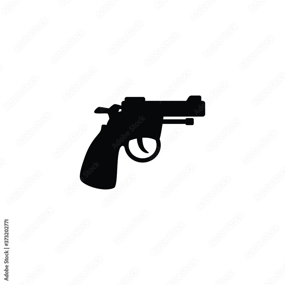 Gun icon isolated vector on white background, sign and symbol 
