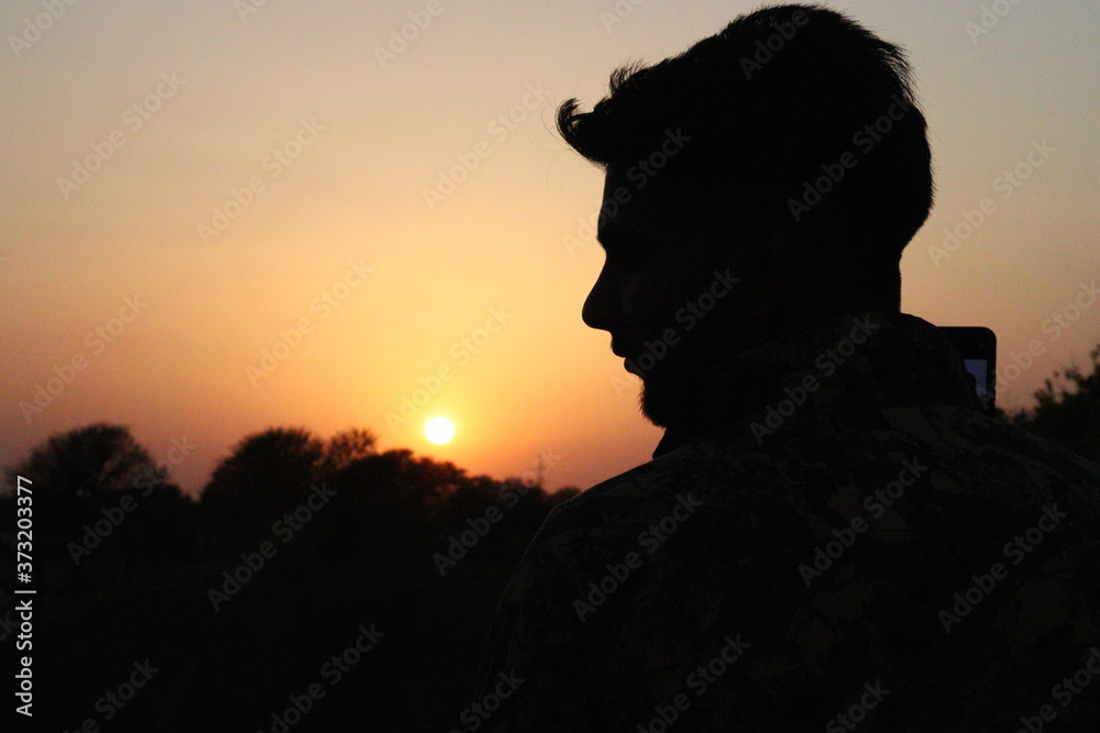 silhouette of a man in sunset silhouette of a man in sunset