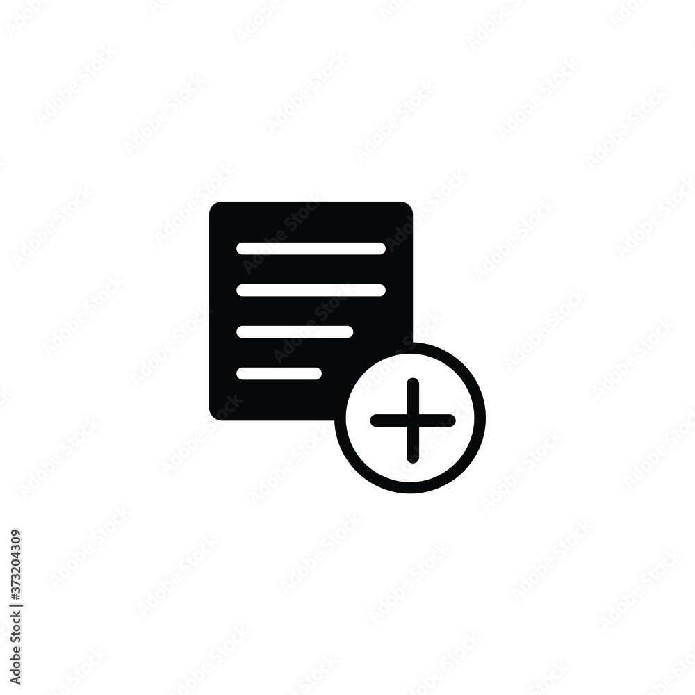 Addition document icon isolated vector on white background, sign and symbol Addition document icon isolated vector on white background, sign and symbol