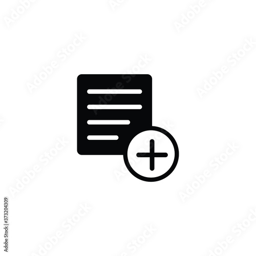 Addition document icon isolated vector on white background, sign and symbol 