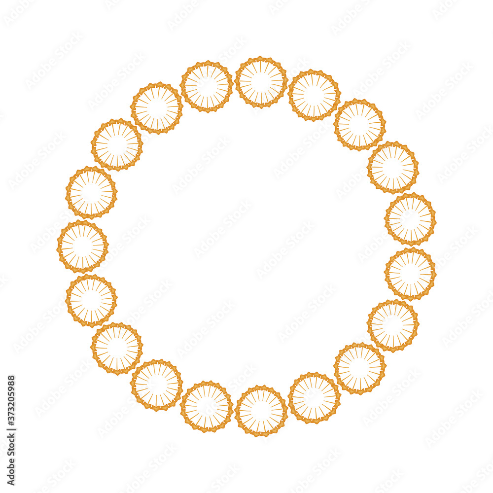 Stream gold stars on a white background. Christmas Wreath Decorated with Gold Stars. Stream gold stars on a white background. Christmas Wreath Decorated with Gold Stars.