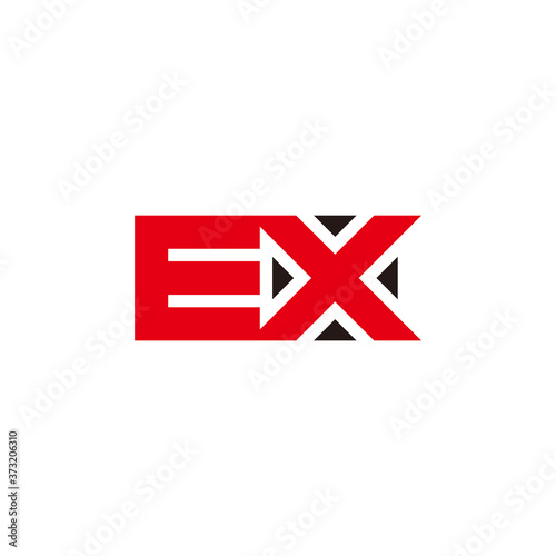 letter ex square geometric pointing arrows symbol logo vector