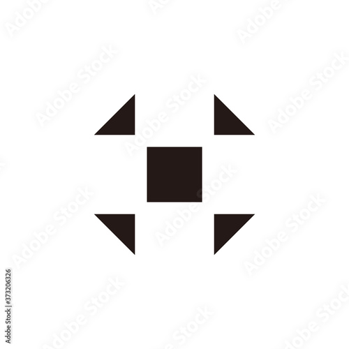 plus simple square negative space symbol logo vector