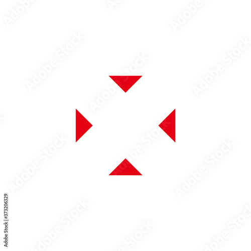 focus target letter x simple geometric symbol logo vector