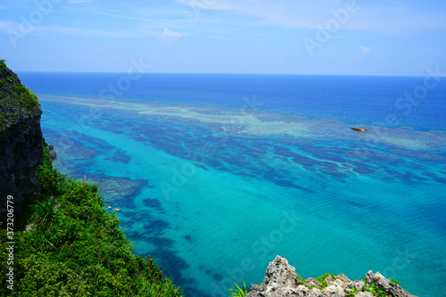 The Blue Sea of Okinawa in Japan