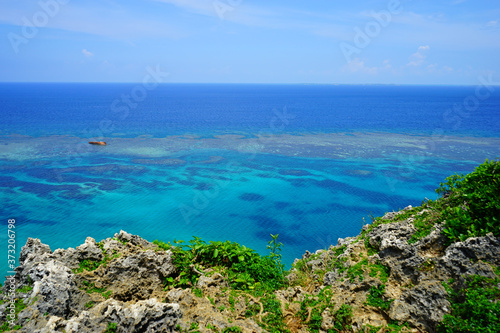 The Blue Sea of Okinawa in Japan