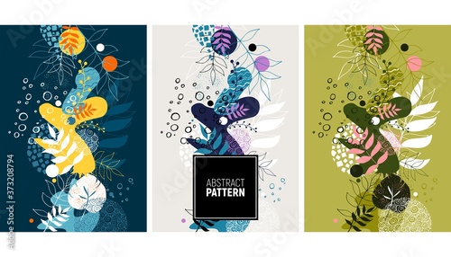 Abstract background with botanical elements