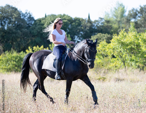 riding girl and horse