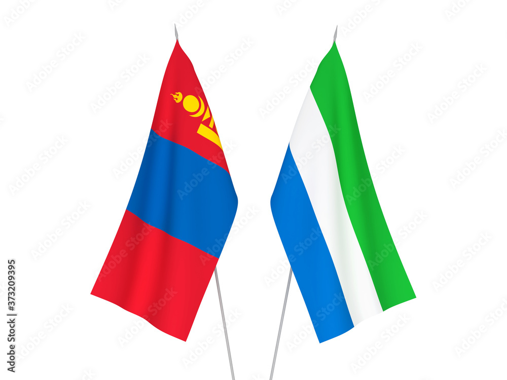 Sierra Leone and Mongolia flags