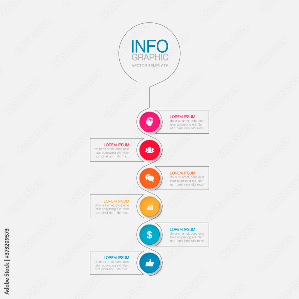 Vertical vector infographic template ,6 steps or options. Data presentation, business concept design for web, brochure, diagram. Vertical vector infographic template ,6 steps or options. Data presentation, business concept design for web, brochure, diagram.