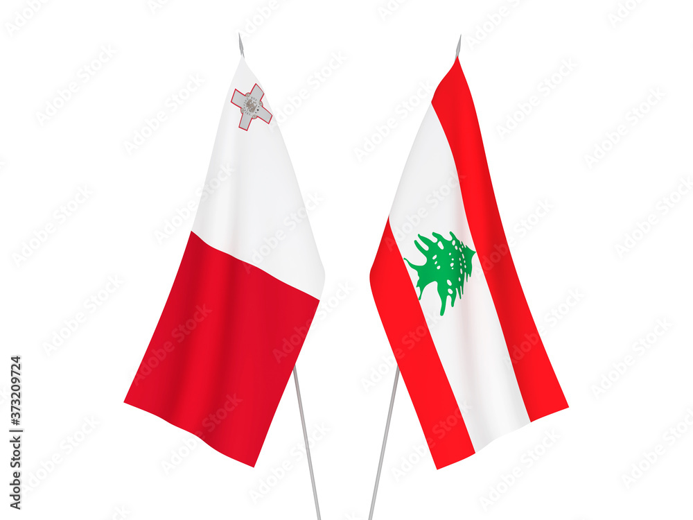 Lebanon and Malta flags