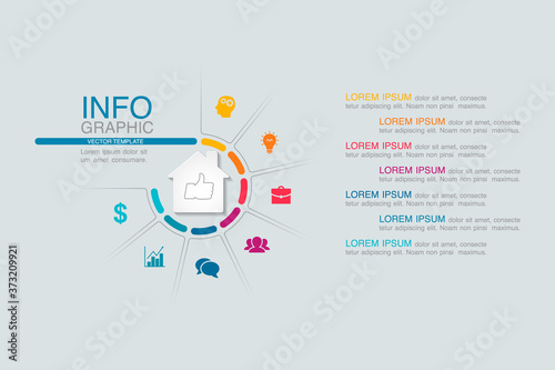 Vector iInfographic template for business, presentations, web design. Home, house, housing.