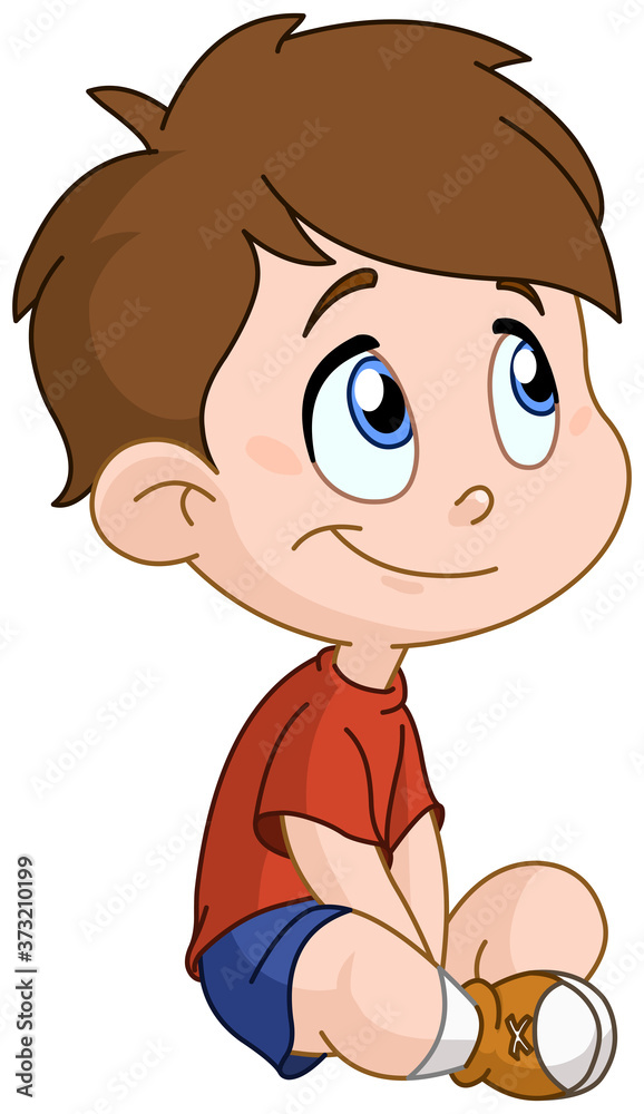 Cute smiling young boy sitting on the floor Cute smiling young boy sitting on the floor