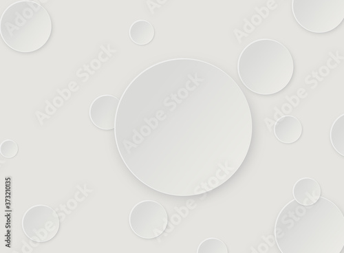Circle white background  water drops texture  3d white paper background  abstract shape space for text  objects  vector illustration