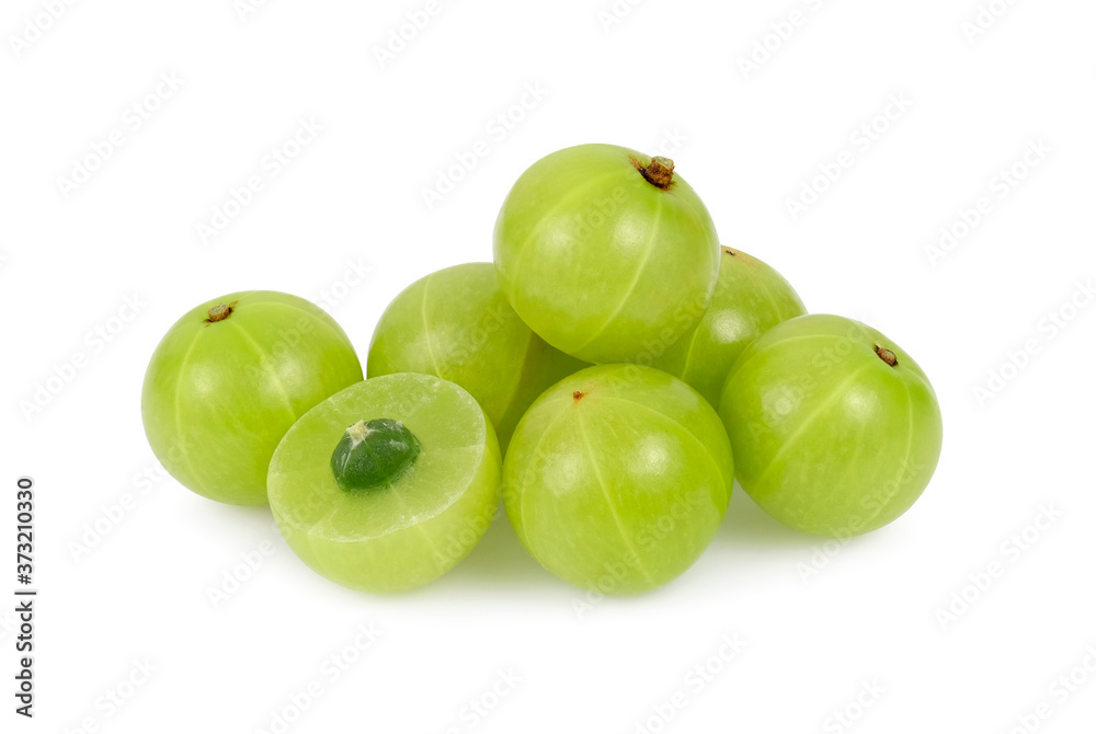 Obraz premium Amla or indian gooseberry isolated on white background.