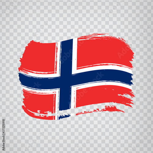 Flag of   Norway, brush stroke background.  Flag of   Norway on transparent background for your web site design, logo, app. EPS10.