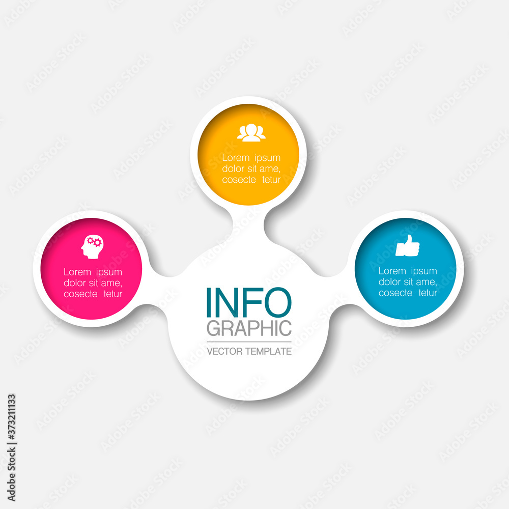 Vector infographic template, circle with 3 steps or options. Data presentation, business concept design for web, brochure, diagram. Vector infographic template, circle with 3 steps or options. Data presentation, business concept design for web, brochure, diagram.