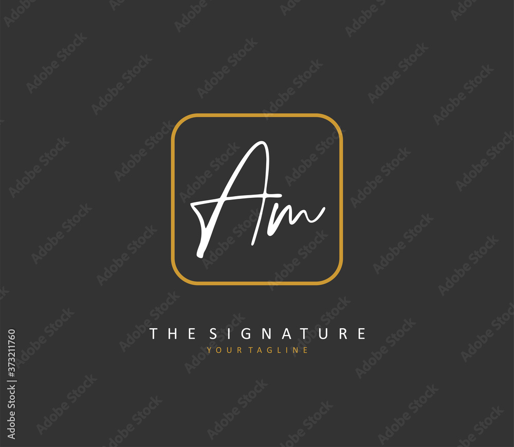 A M AM Initial letter handwriting and signature logo. A concept handwriting initial logo with template element. A M AM Initial letter handwriting and signature logo. A concept handwriting initial logo with template element.
