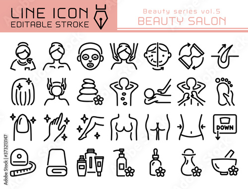 ラインアイコン　ビューティーシリーズvol.5　エステ　スパ　サロン