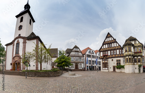 the town square in the center of the old city of Hoexter on the Weser photo