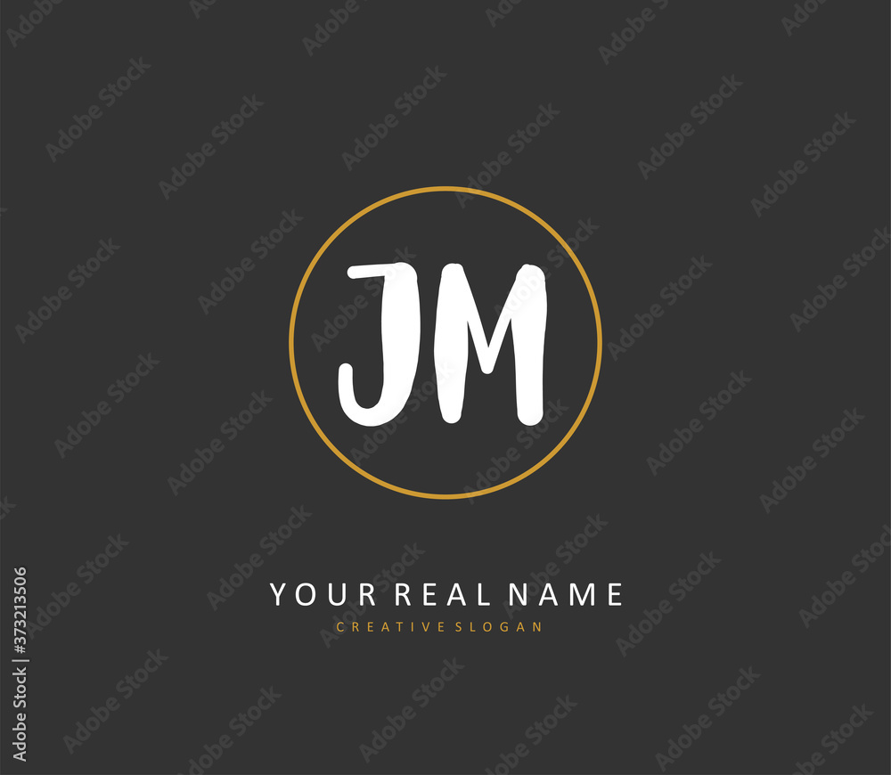 J M JM Initial letter handwriting and signature logo. A concept handwriting initial logo with template element. J M JM Initial letter handwriting and signature logo. A concept handwriting initial logo with template element.