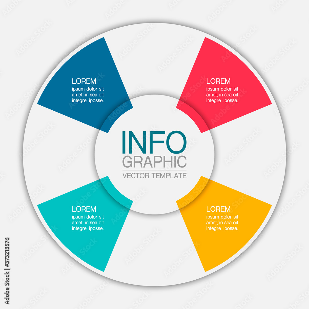 Vector infographic template, circle with 4 steps or options. Data presentation, business concept design for web, brochure, diagram. Vector infographic template, circle with 4 steps or options. Data presentation, business concept design for web, brochure, diagram.