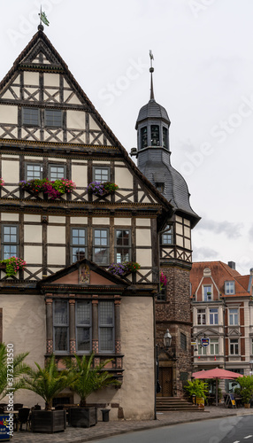 beautiful old hlf-timbered house in Hoexter on the Weser in the Weser Renaissance style photo