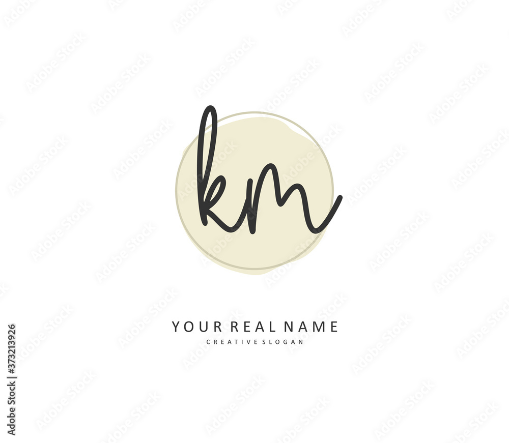 K M KM Initial letter handwriting and signature logo. A concept handwriting initial logo with template element. K M KM Initial letter handwriting and signature logo. A concept handwriting initial logo with template element.