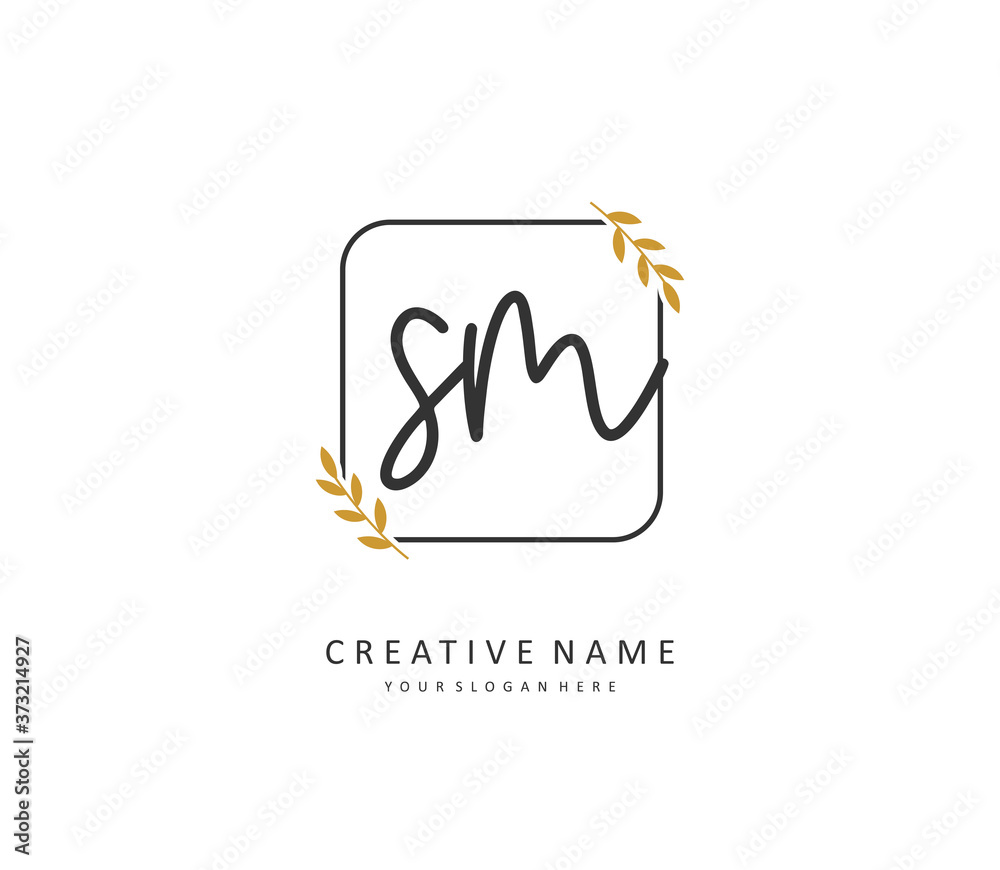S M SM Initial letter handwriting and signature logo. A concept handwriting initial logo with template element. S M SM Initial letter handwriting and signature logo. A concept handwriting initial logo with template element.