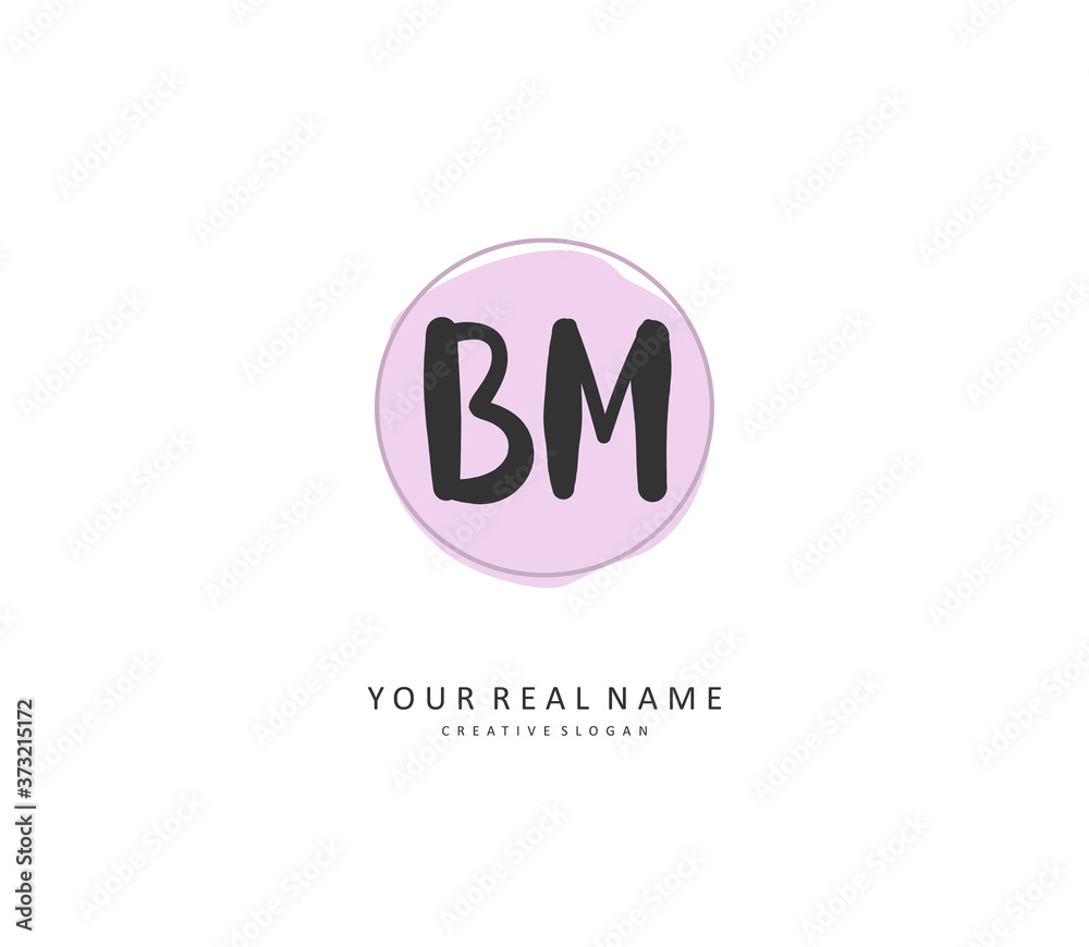 B M BM Initial letter handwriting and signature logo. A concept handwriting initial logo with template element. B M BM Initial letter handwriting and signature logo. A concept handwriting initial logo with template element.