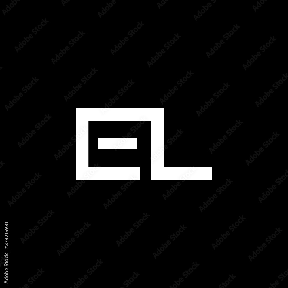 Initial EL Letter Linked Logo isolated on dark background Initial EL Letter Linked Logo isolated on dark background