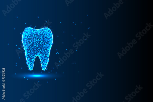 EPS 10 vector. A tooth made in futuristic innovative style. Good poster for clinic or another project.