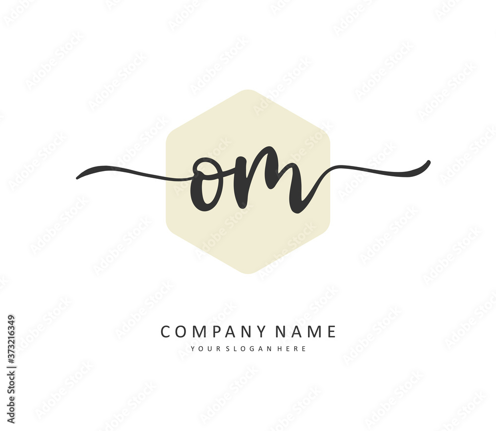 O M OM Initial letter handwriting and signature logo. A concept handwriting initial logo with template element. O M OM Initial letter handwriting and signature logo. A concept handwriting initial logo with template element.