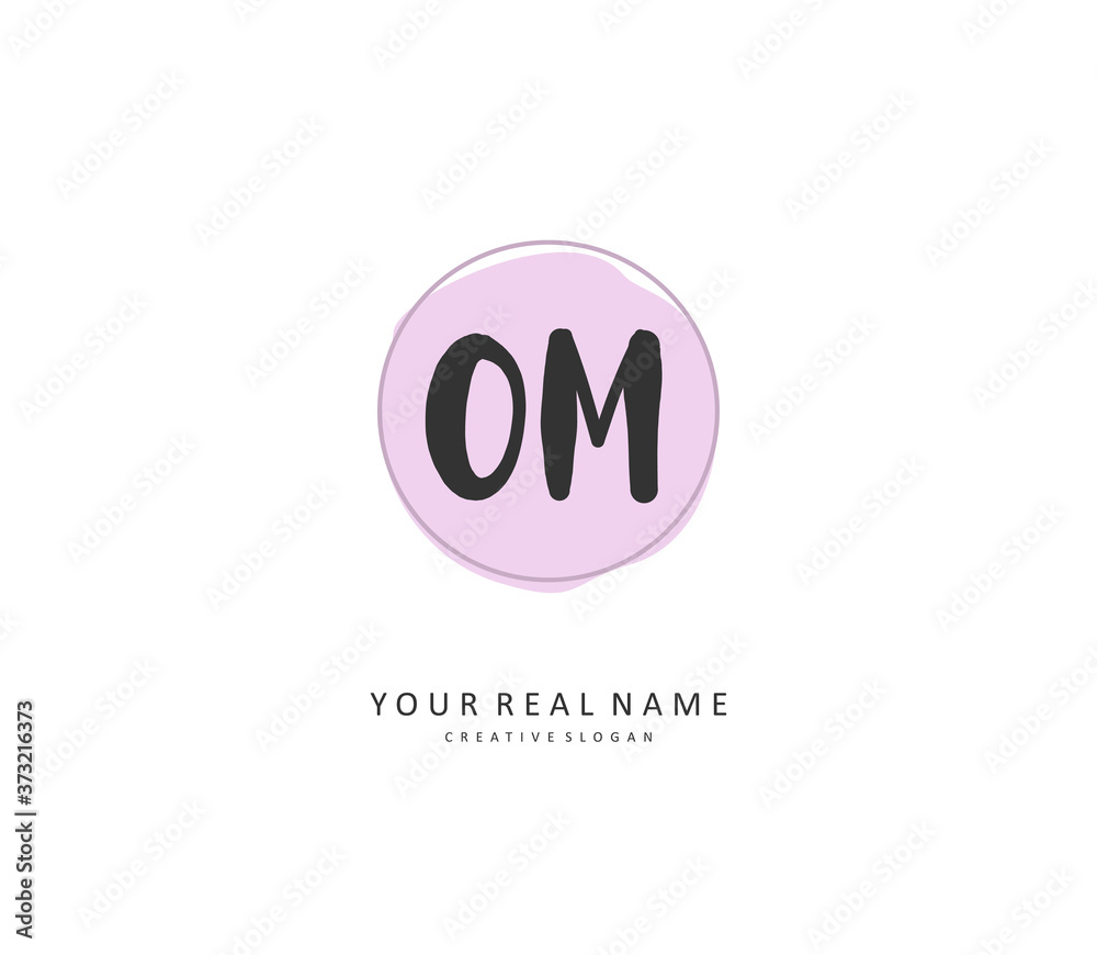 O M OM Initial letter handwriting and signature logo. A concept handwriting initial logo with template element. O M OM Initial letter handwriting and signature logo. A concept handwriting initial logo with template element.