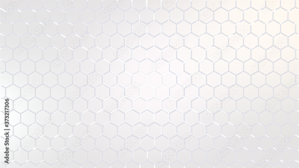 Abstract white background with hexagons