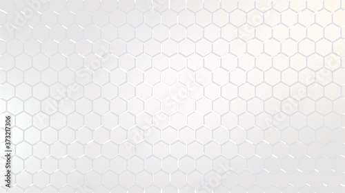 Abstract white background with hexagons