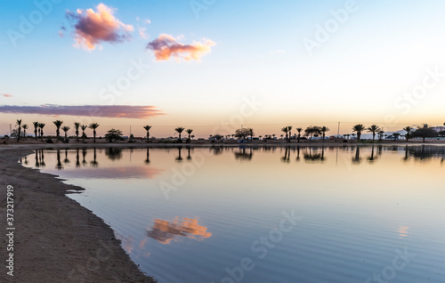 Marine lagoon at dawn, the Red Sea, Middle East  © sergei_fish13