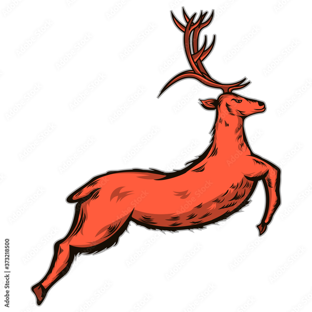 Illustration vector graphic of red deer, good for your design. Illustration vector graphic of red deer, good for your design.