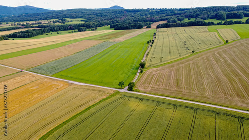 air view of the german village seifhennersdorf photo