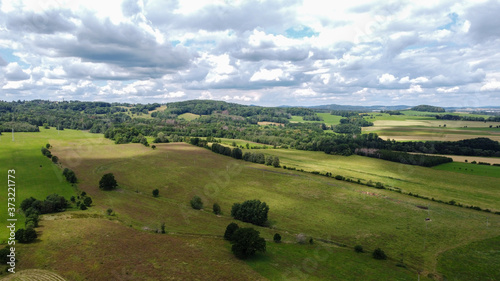 air view of the german village seifhennersdorf