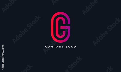 Alphabet letter icon logo CG,GC