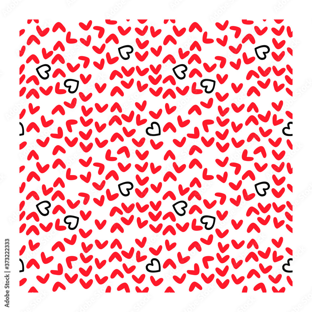 Seamless pattern of hearts on white background. Seamless pattern of hearts on white background.