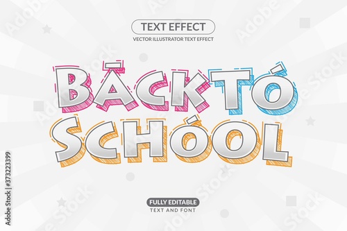 Editable Kids Back to School Text Effect Style