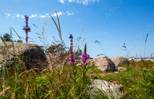 Shepelevsky lighthouse. Leningrad region, Russia photo